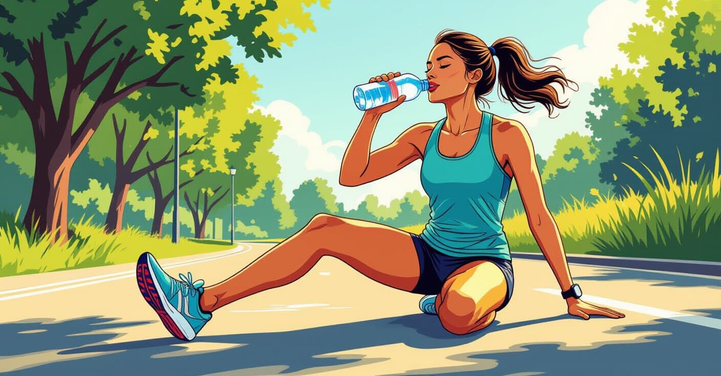明日のランニングを痛みなく過ごすための5分間クールダウン水分補給スケジュール