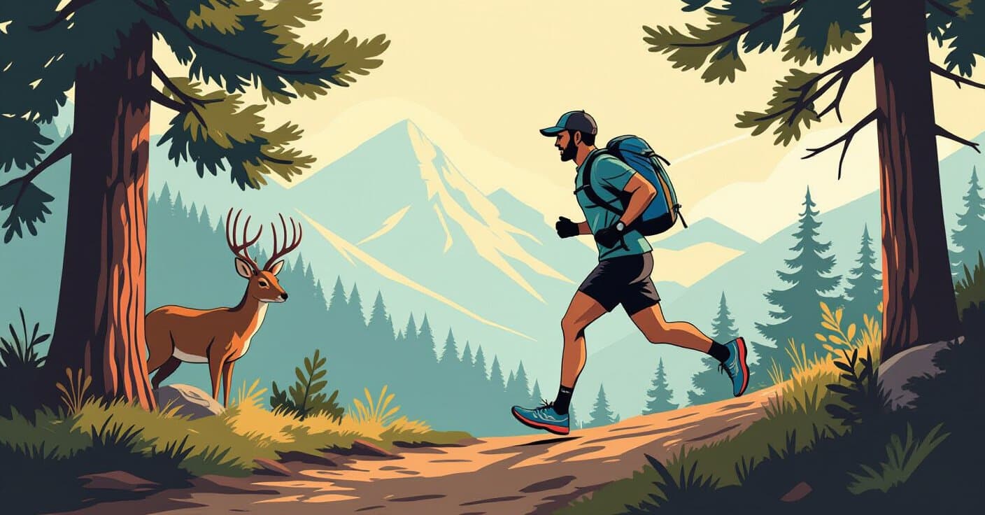 野生生物を驚かせずペースを崩さない技術的なトレイル走りの方法