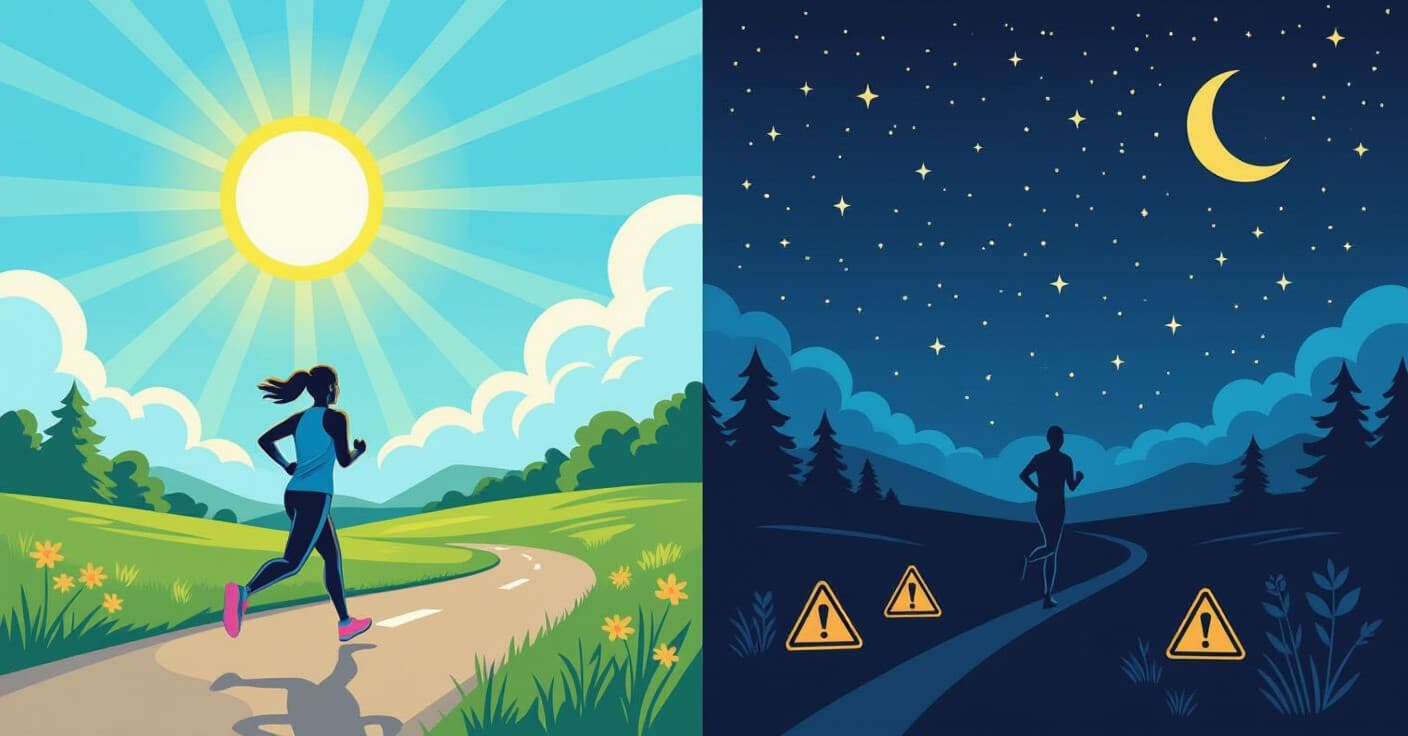 朝 vs 夜：ウォーキング・ランニングの速度を守る暑さ対策の時間帯