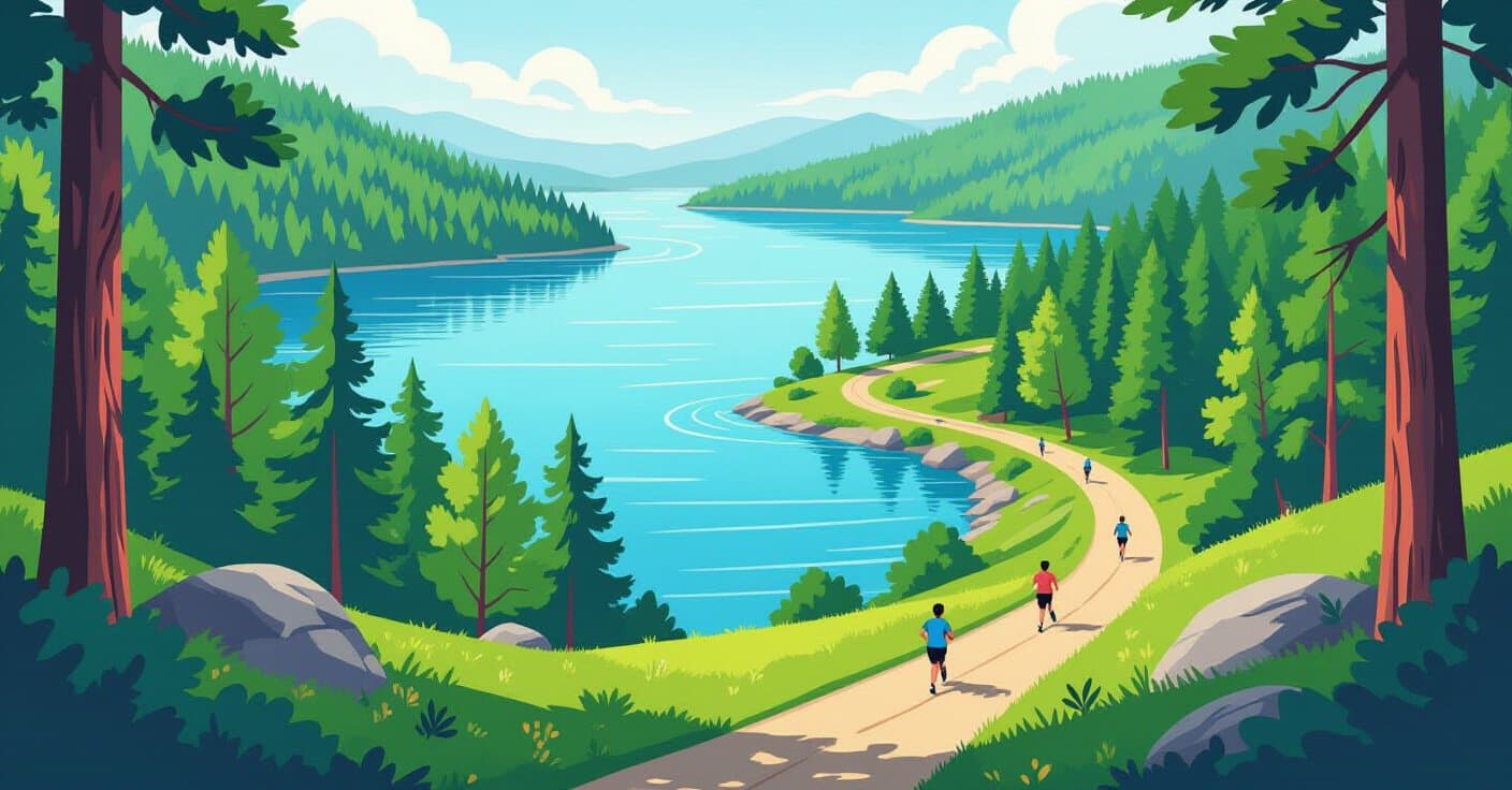 湖畔ループを走ろう：膝に優しい5つの息をのむトレイル